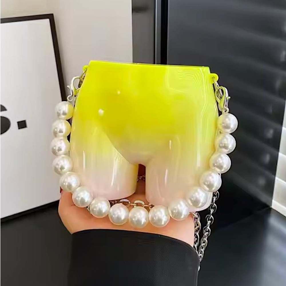 Lime ombré Women’s Mini Crossbody with Pearl Strap for Vacation & Everyday Style